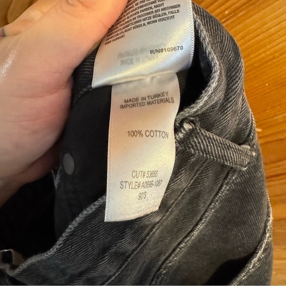 Agolde Black Distressed Women's Straight Leg Jeans Size 25 - Picture 4 of 4